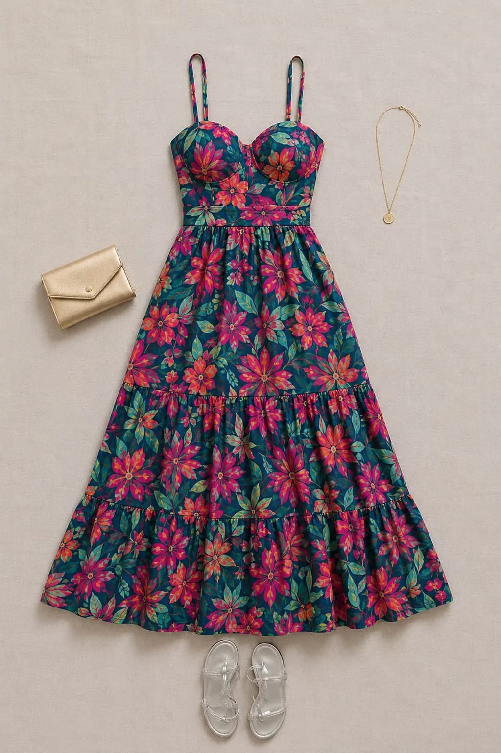 Bloom Tiered Midi Dress