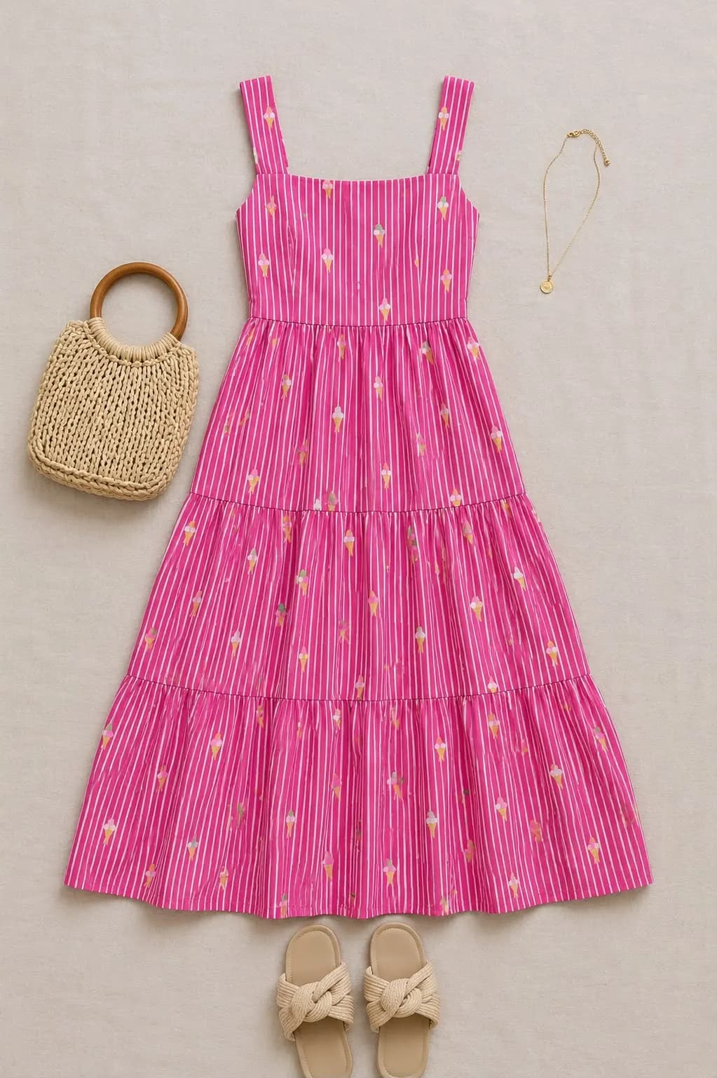 Gelato Stripe Midi Dress